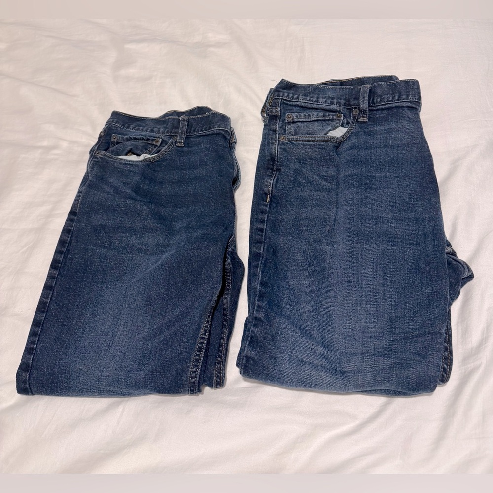 2 pair Old Navy Men's Dark Blue Straight Jeans